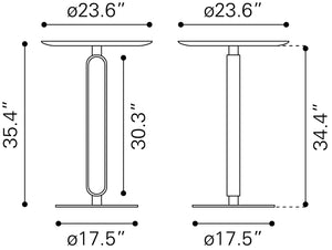 Derry Counter Table Black 110165 Zuo Modern