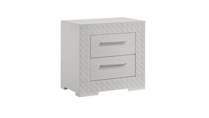 English Elm Blanca King 5-Piece Bedroom Set with LED Headboard, White Lacquer Finish, Quilted Accents & Storage B009S01392