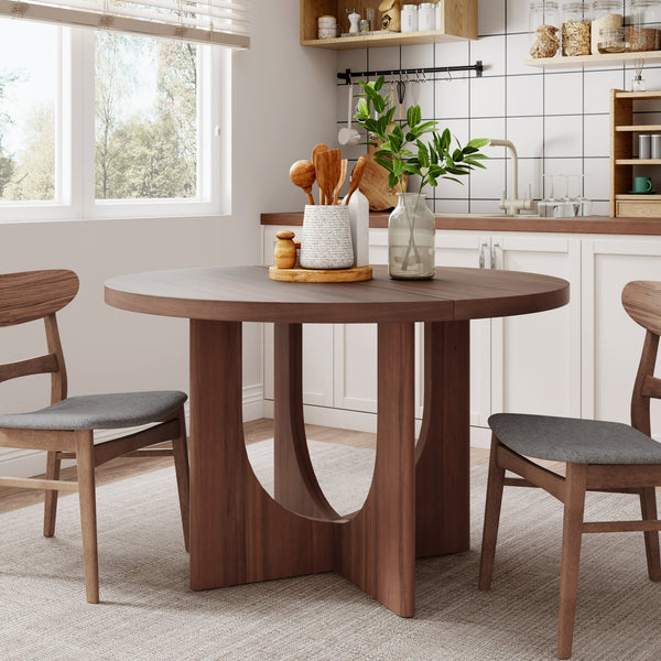 English Elm Christopher Knight Home® - 48" Round Dining Table - Classic Farmhouse Charm, Seats 4, Solid Wood & Mdf, Easy Care, Warm Walnut Finish N771P240935T