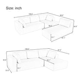 English Elm Modern Large Modular Sectional Sofa For Living Room, Bedroom, Salon, 3 Piece Free Combination