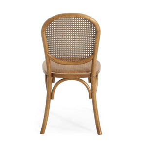 English Elm Christopher Knight Home® - DINING Chairs with Birch Wood Frame and Rattan Backrest, Foam Seat, Vintage Curved Design, Set of 2 Light Brown N779P192530L