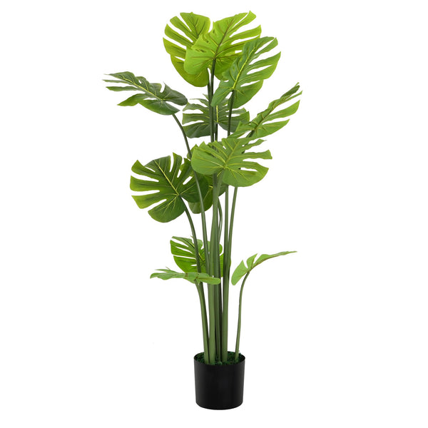 English Elm Christopher Knight Home® - 57" Artificial Monstera Deliciosa Plant - Lifelike 57" Jungle-Chic Faux Foliage, Pre-Potted Black Plastic Pot, No Assembly N772P286778G