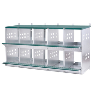 English Elm 10-bay Galvanized Steel Wall Mount Nesting Box for Chickens Ducks and Backyard Flocks W1422P355413