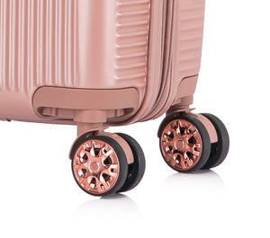 English Elm 4-piece Hard Shell Abs Spinner Luggage Set with Built-in Lock and Telescoping Handle Rose Gold T3292P337794