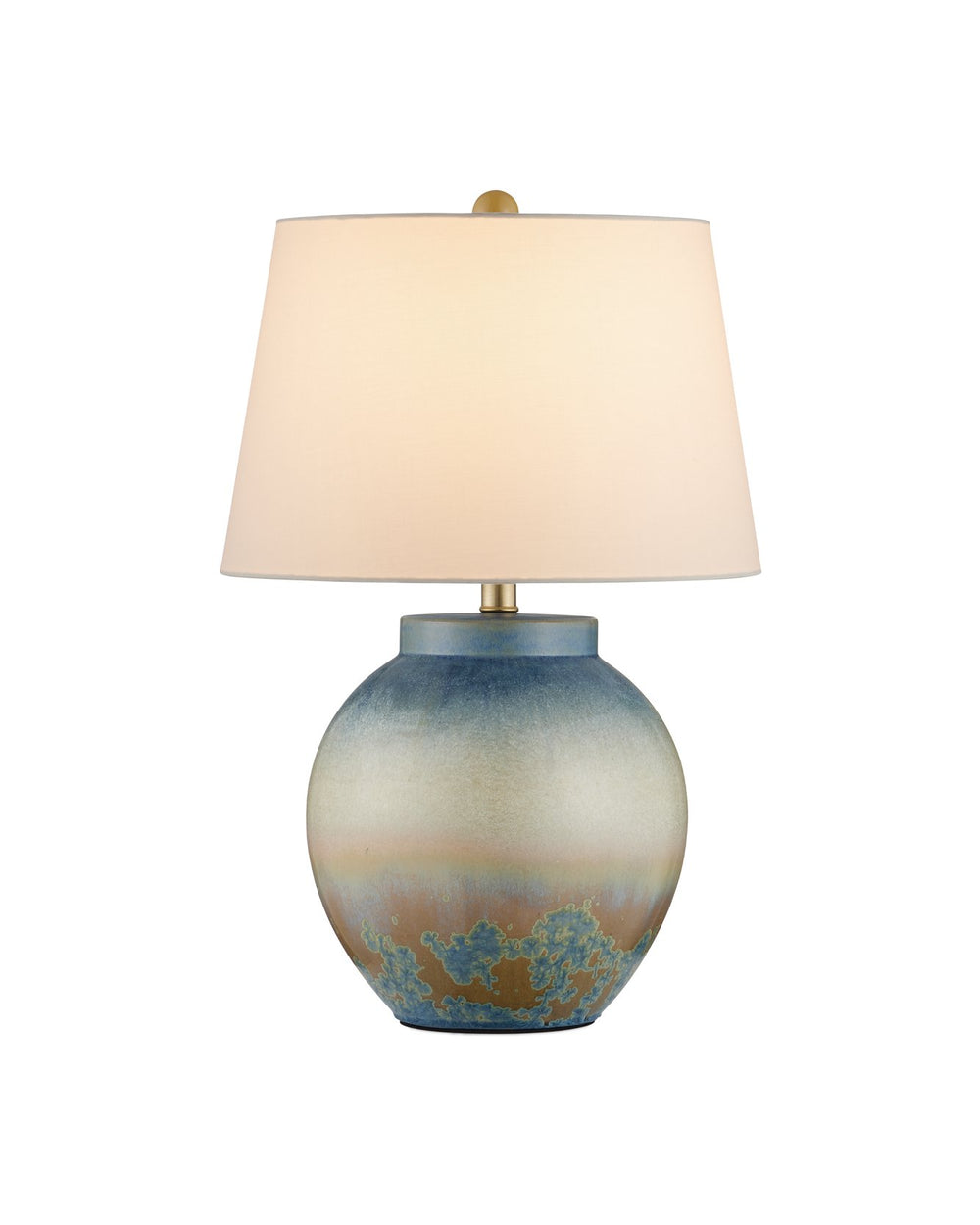Currey & Company Dawning Table Lamp - Unique Ceramic Design With Sunrise-inspired Colors And Textured Crystals Green Ceramic 6000-1039-currey-company