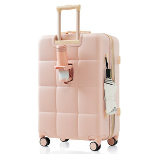 English Elm Luggage 3 Piece Abs Hard Shell Set with Usb Port Cup Holder and Spinner Wheels Pink N726P170956P