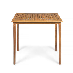 English Elm Christopher Knight Home® - Outdoor Acacia Wood Rectangle Bar Table with Slatted Top and Tapered Legs, Weather-Resistant Design Teak 65094.00