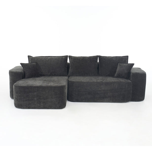 English Elm L Shaped Chenille Sectional with Deep Seats Modular Cloud Sofa for Living Room W3163S00104