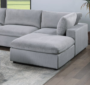 English Elm Dark Gray 8-Piece Modular Sectional Set With Corduroy Upholstery For Stylish Living Room Comfort B011S01333