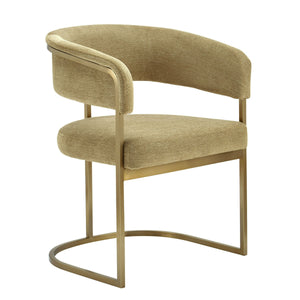 VIG Furniture Modrest Sebastian - Modern Brown Fabric + Antique Brass Dining Chair VGGA-6251CH-BRN