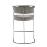 VIG Furniture Modrest Sebastian - Modern Grey Fabric + Stainless Steel Counter Chair VGGA-6251CH-C-GRY