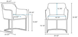 Manhattan Comfort Serena Modern Dining Set  - Set of 8 Grey 8-DC056-GY