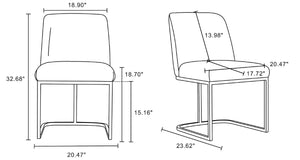 Manhattan Comfort Serena Modern Dining Set  - Set of 8 Grey 8-DC056-GY