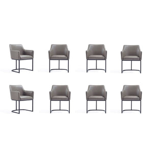 Manhattan Comfort Serena Modern Dining Set  - Set of 8 Grey 8-DC056-GY