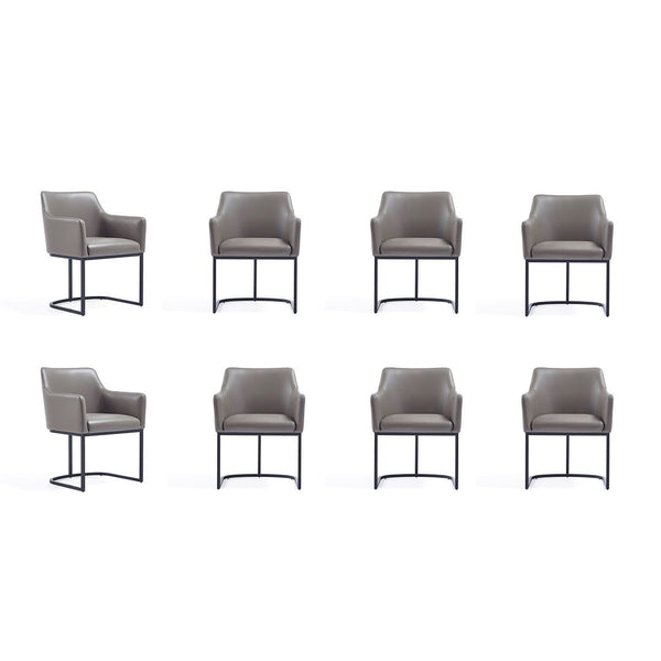 Manhattan Comfort Serena Modern Dining Set  - Set of 8 Grey 8-DC056-GY