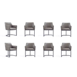 Manhattan Comfort Serena Modern Dining Set  - Set of 8 Grey 8-DC056-GY