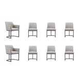 Manhattan Comfort Serena Modern Dining Set  - Set of 8 Light Grey 8-DC056-LG