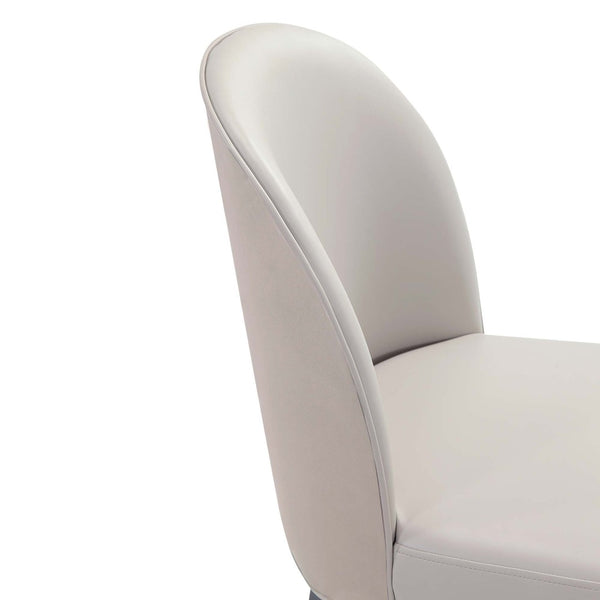 Manhattan Comfort 8-piece Hillman Stylish Leatherette And Velvet Dining Chairs With Elegant Beech Wood Legs Light Grey Beech Wood 8-dc087ar2-lg