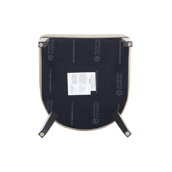 Manhattan Comfort 8-piece Hillman Stylish Leatherette And Velvet Dining Chairs With Elegant Beech Wood Legs Sand Beech Wood 8-dc087ar2-sd