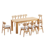 9-Piece Rockaway  70.86  Dining Set in Nature with 8 Colbert Dining Chairs 8-DT02DCCA02-OM Manhattan Comfort