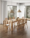 9-Piece Rockaway  70.86  Dining Set in Nature with 8 Paragon 1.0 Dining Chairs 8-DT02DCCA05-OM Manhattan Comfort