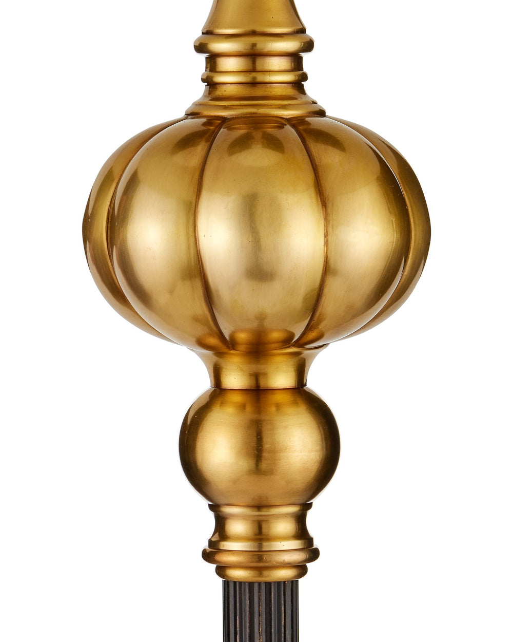 Currey & Company Haines Brass and Granite Floor Lamp Antique Bronze Stem with Warm Globe Accents 8000-0176