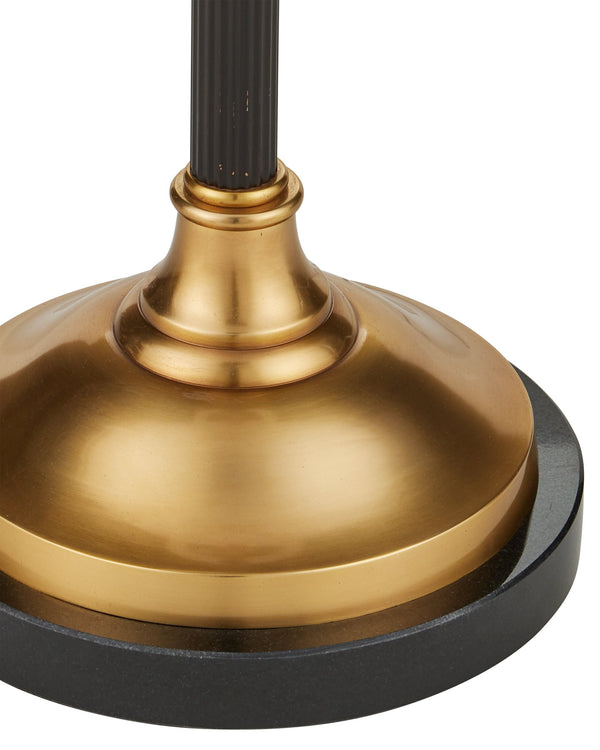 Currey & Company Haines Brass and Granite Floor Lamp Antique Bronze Stem with Warm Globe Accents 8000-0176