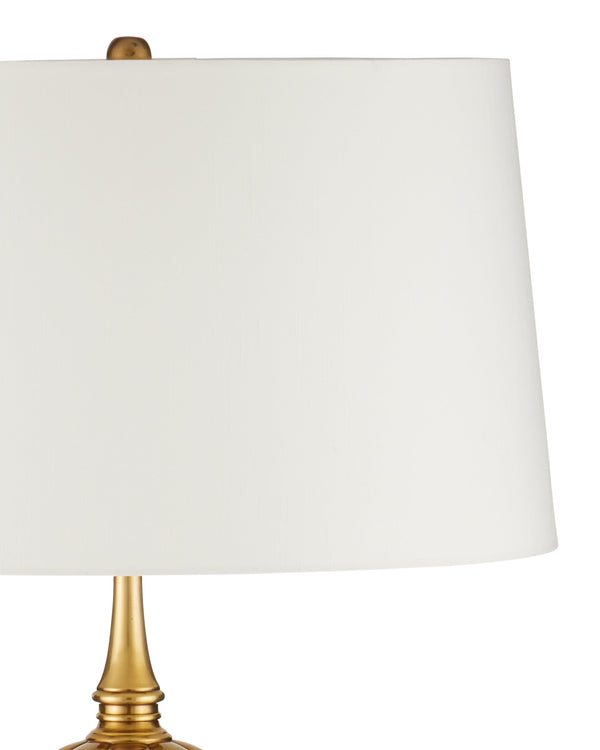 Currey & Company Haines Brass and Granite Floor Lamp Antique Bronze Stem with Warm Globe Accents 8000-0176