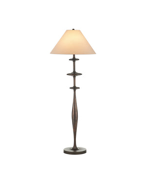 Currey & Company Aqueous Sculptural Floor Lamp Cast Aluminum Dark Bronze Patina Organic Form Study 8000-0178