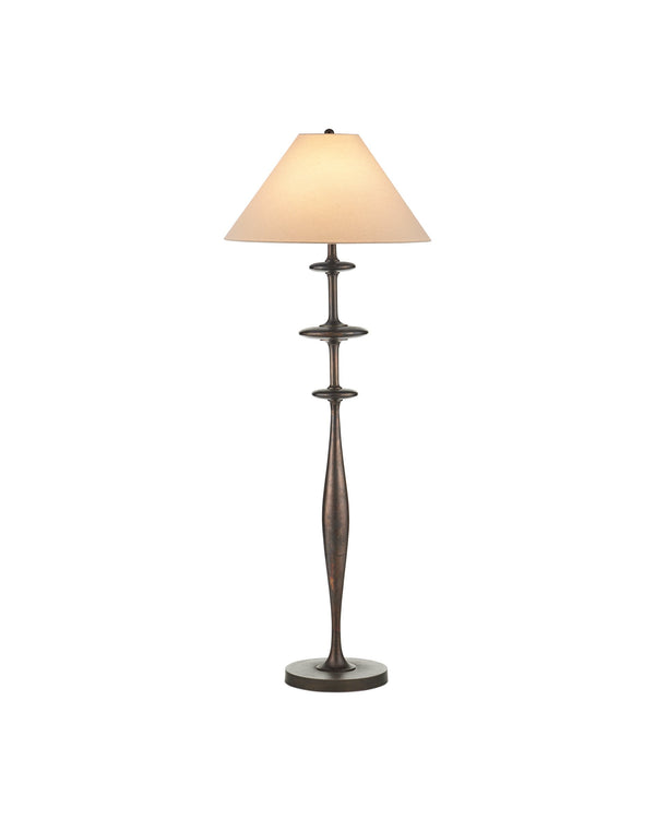 Currey & Company Aqueous Sculptural Floor Lamp Cast Aluminum Dark Bronze Patina Organic Form Study 8000-0178