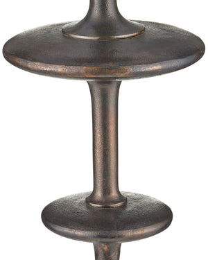Currey & Company Aqueous Sculptural Floor Lamp Cast Aluminum Dark Bronze Patina Organic Form Study 8000-0178