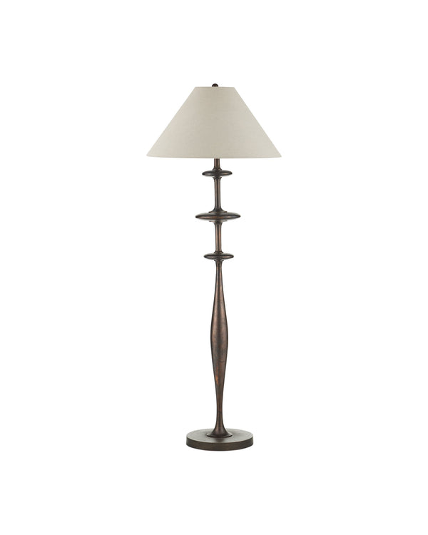 Currey & Company Aqueous Sculptural Floor Lamp Cast Aluminum Dark Bronze Patina Organic Form Study 8000-0178