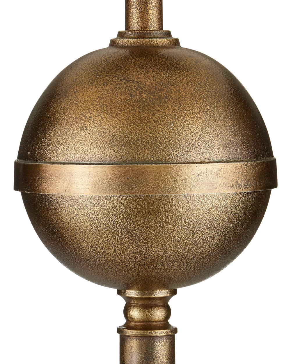 Currey & Company Boullee Antique Brass Floor Lamp Cast Aluminum Trumpet Column Traditional Interior 8000-0179