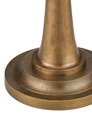 Currey & Company Boullee Antique Brass Floor Lamp Cast Aluminum Trumpet Column Traditional Interior 8000-0179