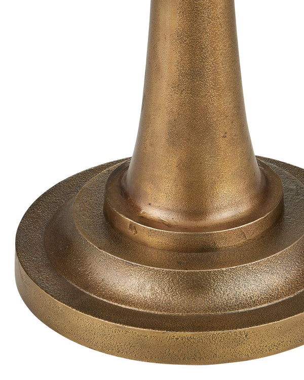 Currey & Company Boullee Antique Brass Floor Lamp Cast Aluminum Trumpet Column Traditional Interior 8000-0179