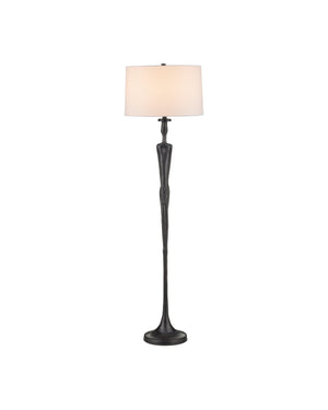 Currey & Company Mirage Cast Aluminum Sculptural Floor Lamp Figurative Art Inspired Living Room Accent 8000-0180