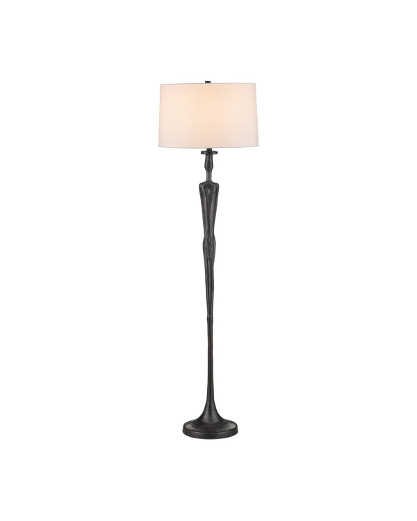 Currey & Company Mirage Cast Aluminum Sculptural Floor Lamp Figurative Art Inspired Living Room Accent 8000-0180
