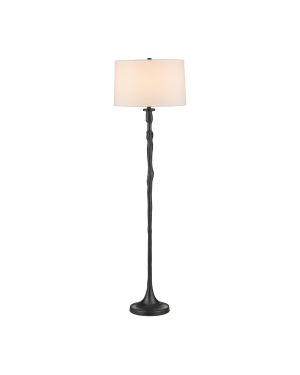 Currey & Company Mirage Cast Aluminum Sculptural Floor Lamp Figurative Art Inspired Living Room Accent 8000-0180