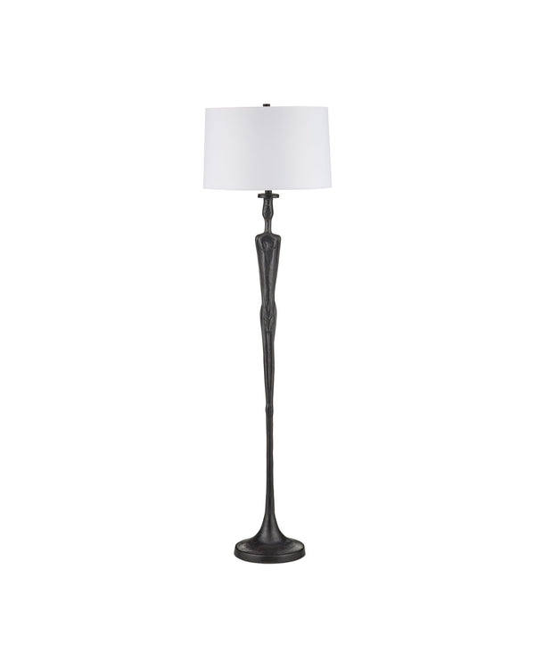 Currey & Company Mirage Cast Aluminum Sculptural Floor Lamp Figurative Art Inspired Living Room Accent 8000-0180