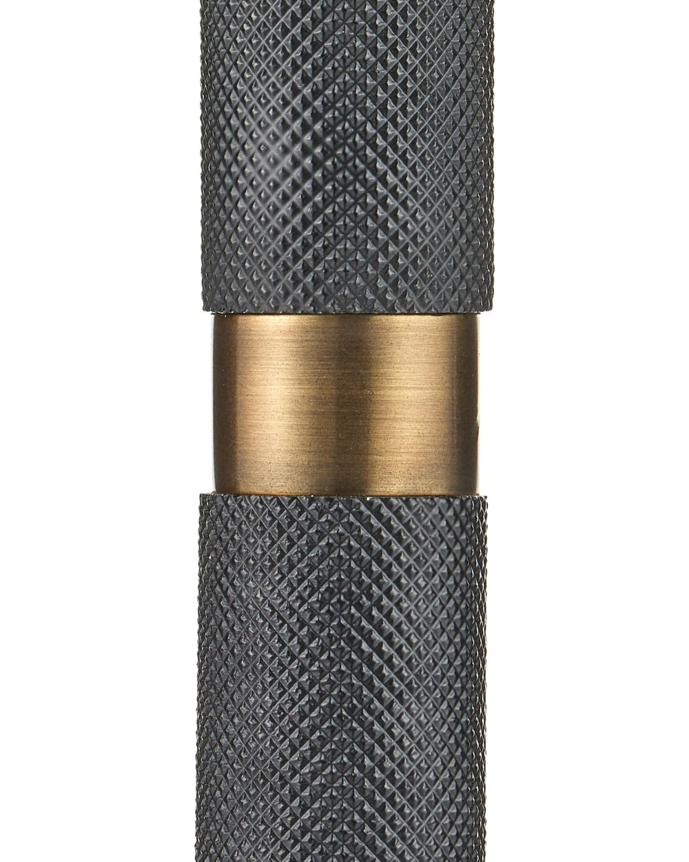 Currey & Company Gavin Sculptural Floor Lamp Cast Aluminum Matte Black with Antique Brass Banding 8000-0181