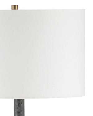 Currey & Company Gavin Sculptural Floor Lamp Cast Aluminum Matte Black with Antique Brass Banding 8000-0181