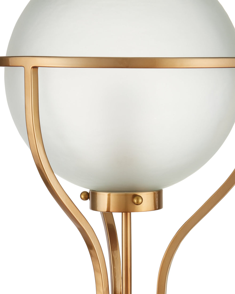 Currey & Company Metropolis Art Deco Floor Lamp with Frosted Globe and Champagne Metalwork Finish 8000-0182