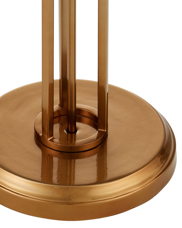 Currey & Company Metropolis Art Deco Floor Lamp with Frosted Globe and Champagne Metalwork Finish 8000-0182