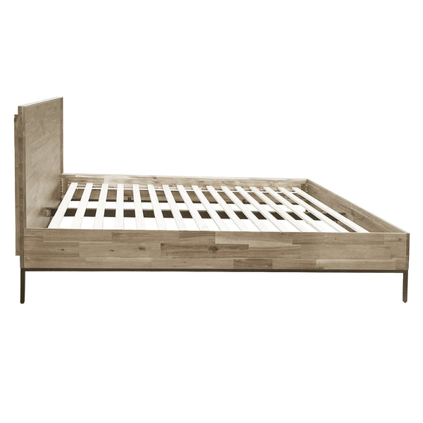 New Pacific Direct Hathaway Queen Bed Set - Minimalist Japandi Design With Drifted Sand Finish & Easy Assembly Options Drifted Sand  8000046-ds-npd