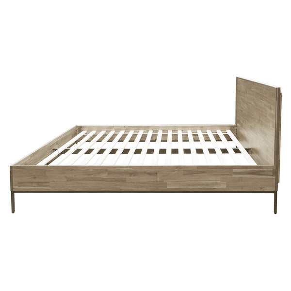 New Pacific Direct Hathaway Queen Bed Set - Minimalist Japandi Design With Drifted Sand Finish & Easy Assembly Options Drifted Sand  8000046-ds-npd