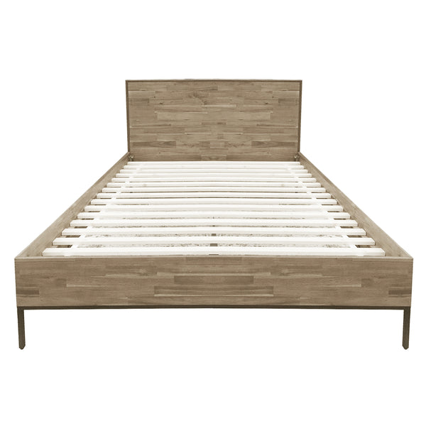 New Pacific Direct Hathaway Queen Bed Set Drifted Sand, Beige , Solid Acacia Wood 8000046-ds-npd