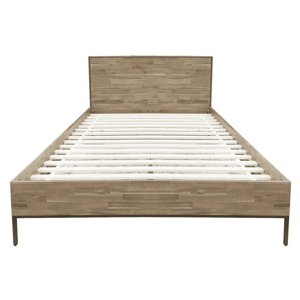 New Pacific Direct Hathaway Queen Bed Set - Minimalist Japandi Design With Drifted Sand Finish & Easy Assembly Options Drifted Sand  8000046-ds-npd