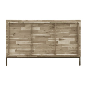 New Pacific Direct Hathaway Queen Bed Set Drifted Sand, Beige , Solid Acacia Wood 8000046-ds-npd