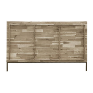 New Pacific Direct Hathaway Queen Bed Set - Minimalist Japandi Design With Drifted Sand Finish & Easy Assembly Options Drifted Sand  8000046-ds-npd