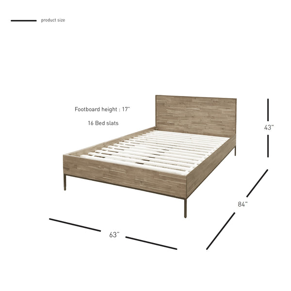New Pacific Direct Hathaway Queen Bed Set - Minimalist Japandi Design With Drifted Sand Finish & Easy Assembly Options Drifted Sand  8000046-ds-npd